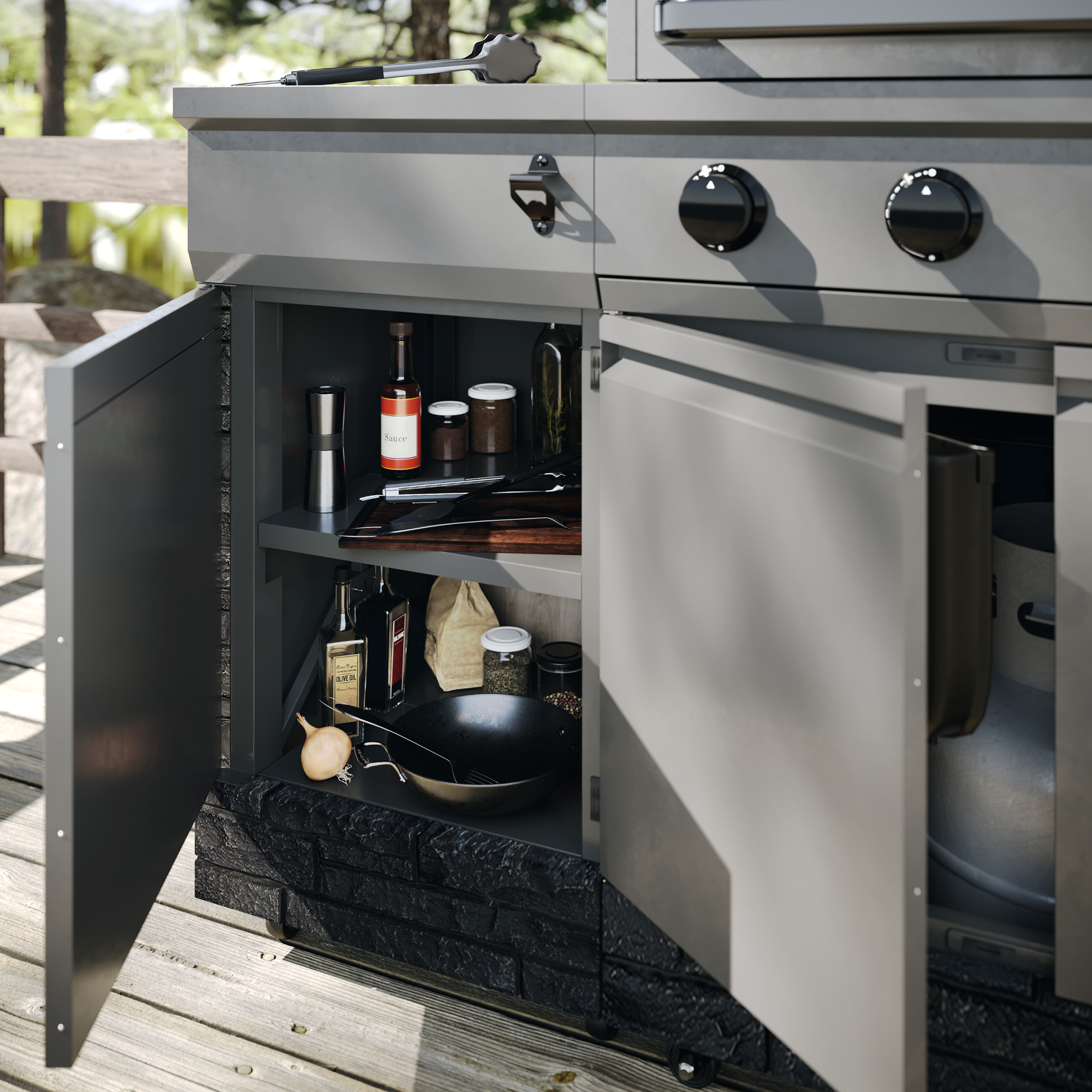 Tytus Grills Gunmetal Graphite Stone Island Cabinet