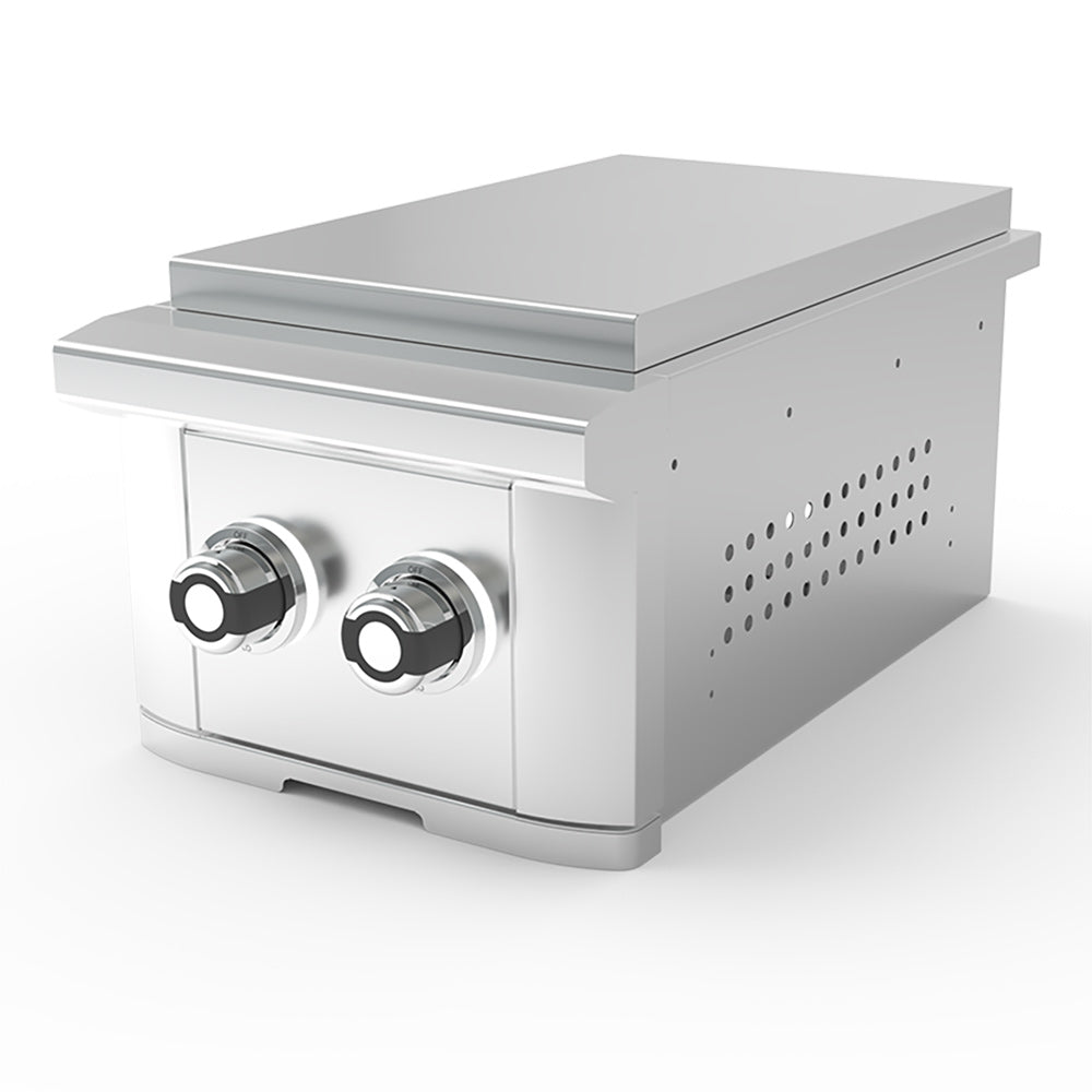 Wildfire Outdoor Living Ranch Pro Double Side Burner Stainless Steel Angle