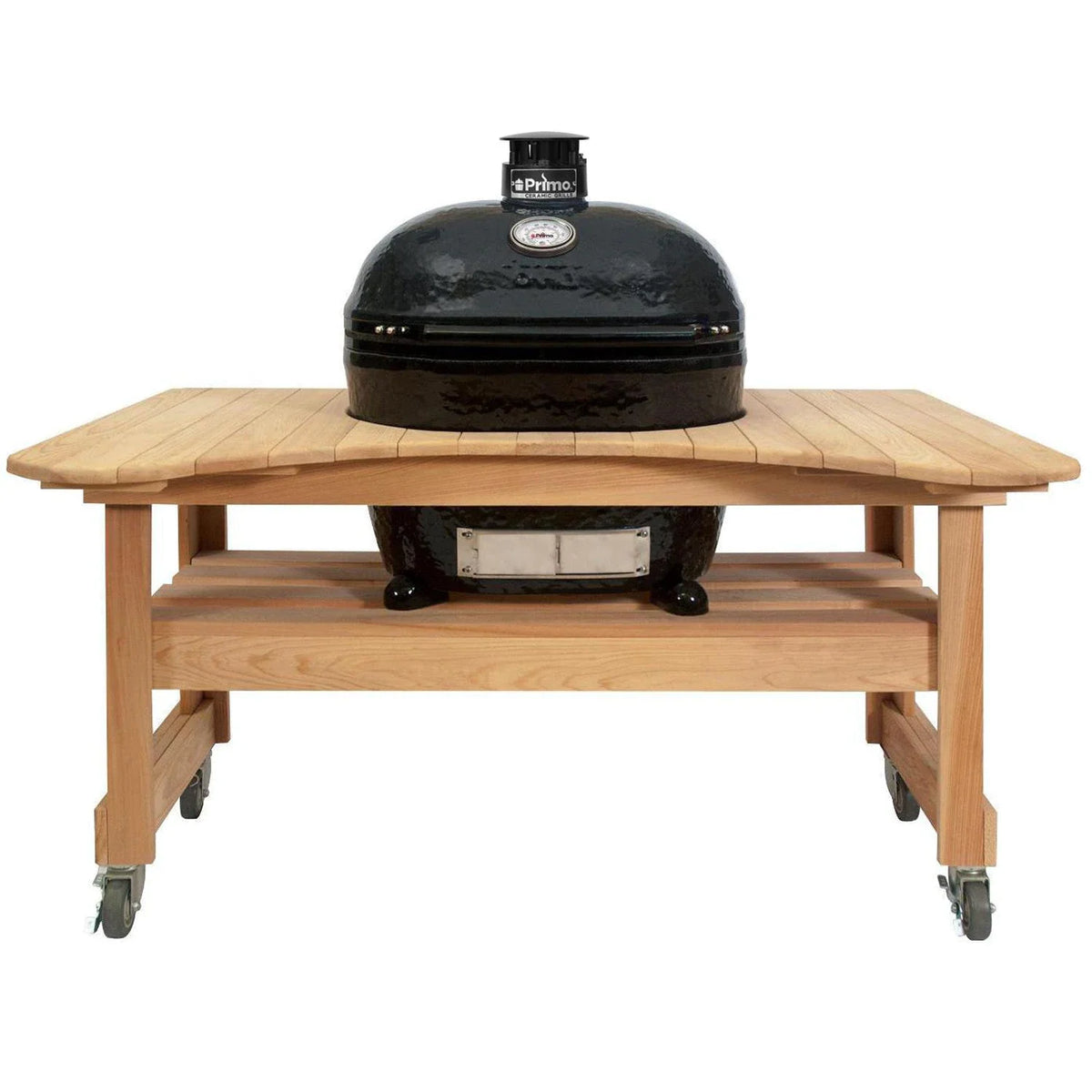 Primo cypress grill table for the XL 400 with locking casters