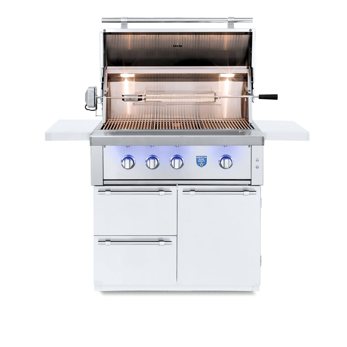 American Made Grills Estate Freedom 36" gas grill – on cart with hood open