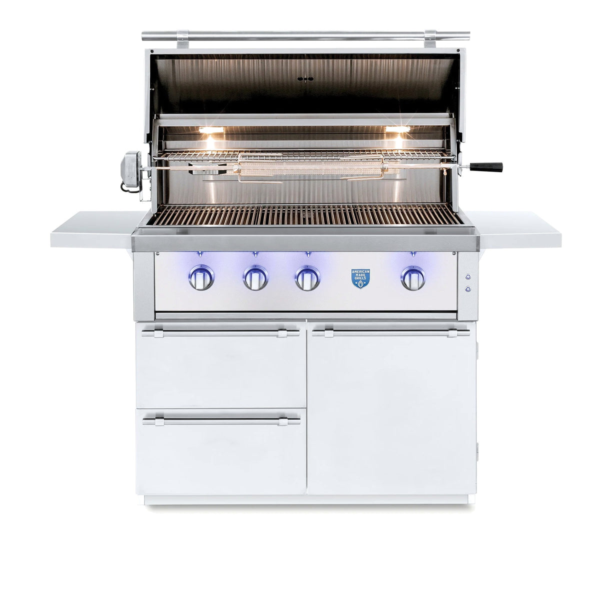 American Made Grills Estate Freedom 42" gas grill – on cart with hood open
