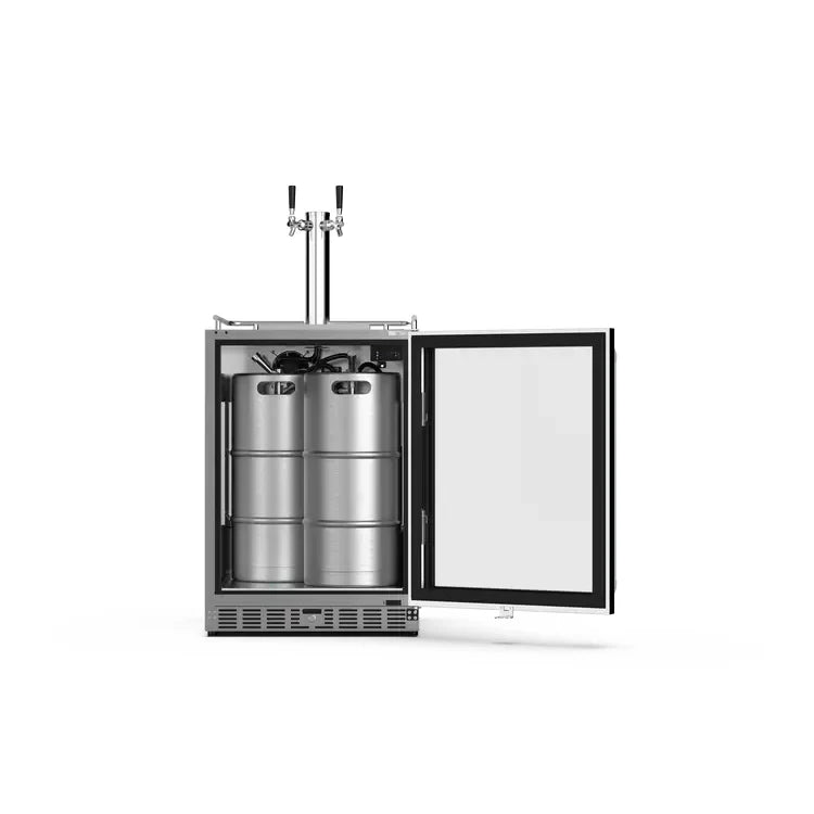 Wildfire 24" outdoor kegerator, angled view