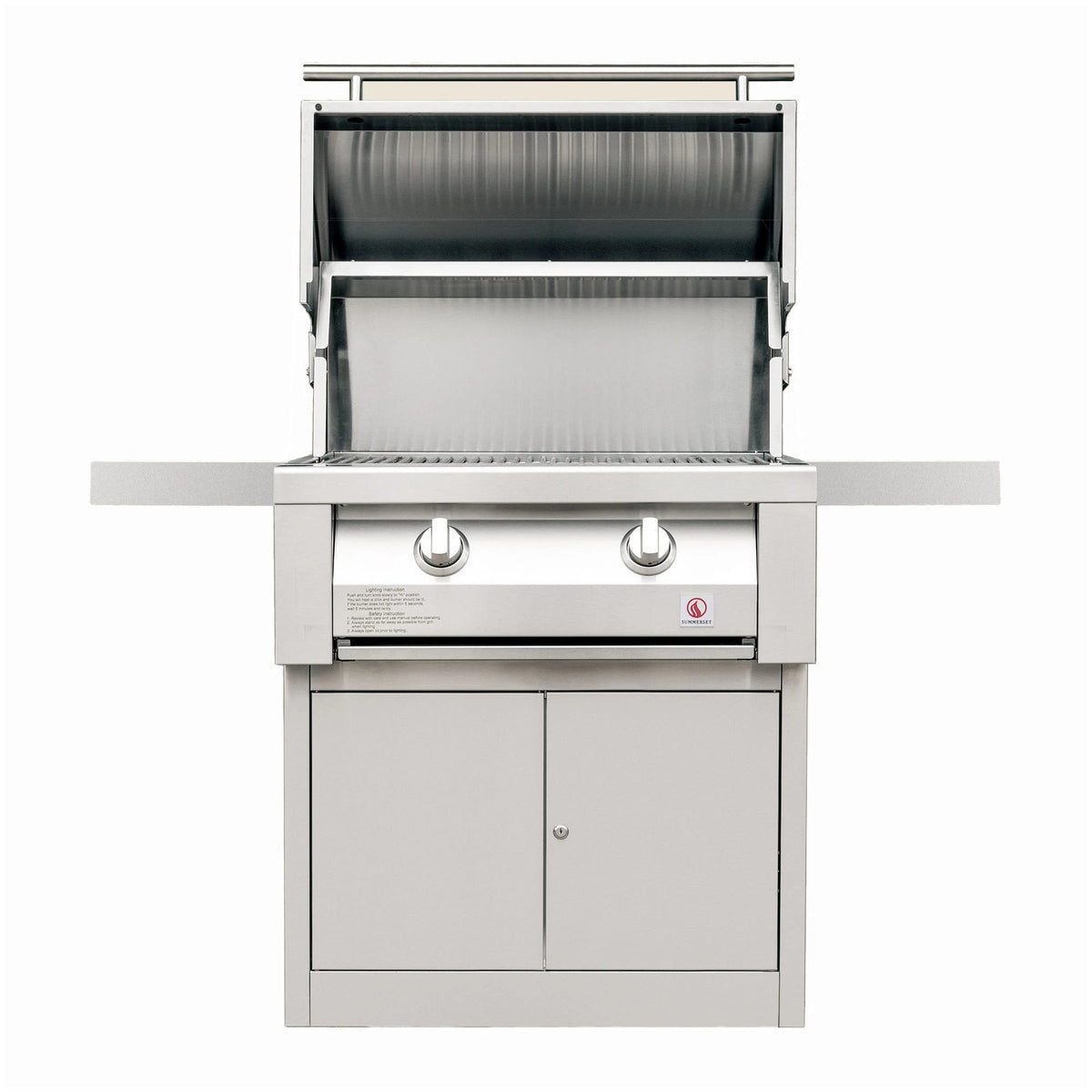 Summerset Resort 30" Gas Grill on Pedestal, hood open