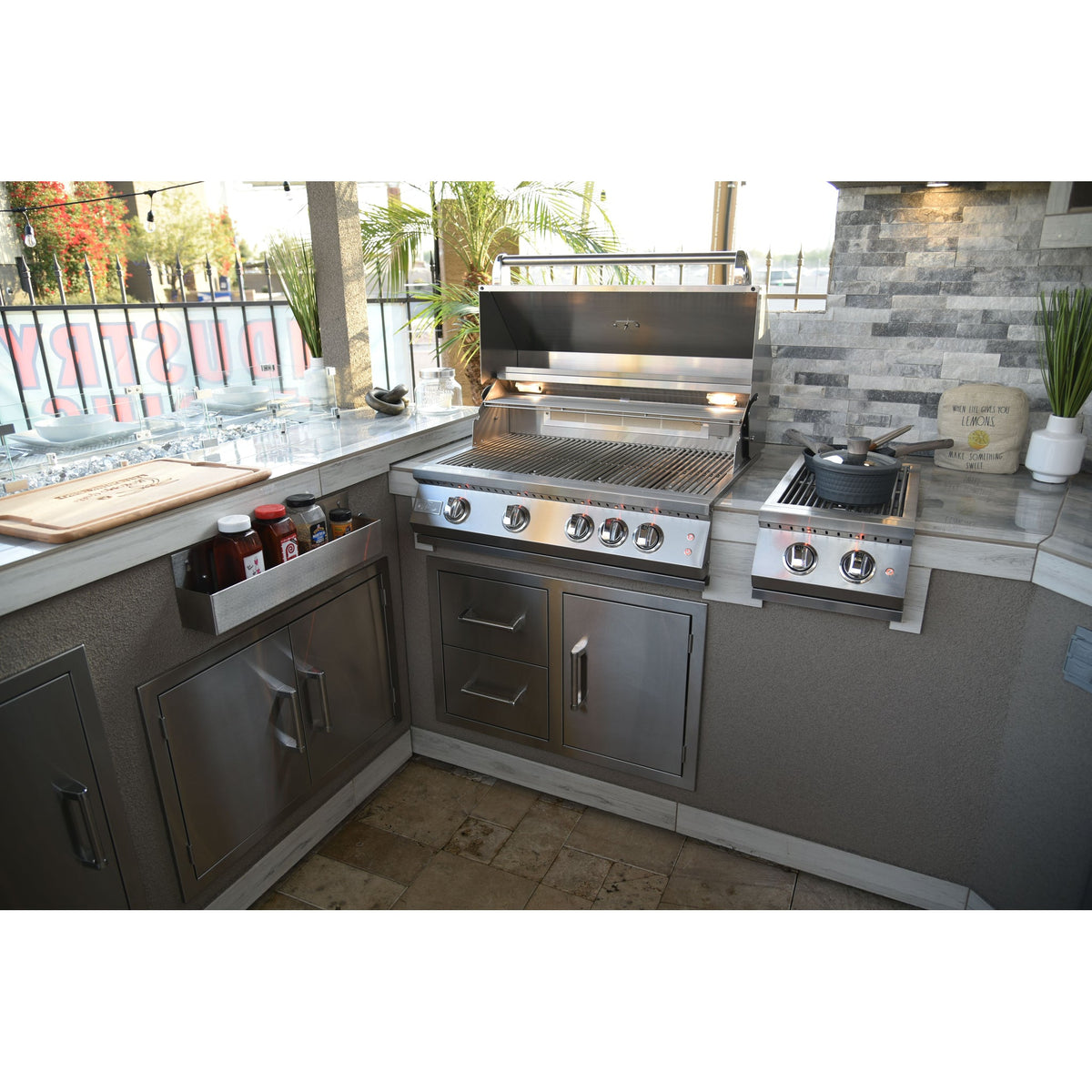 Kokomo two drawer and door combo in an outdoor kitchen