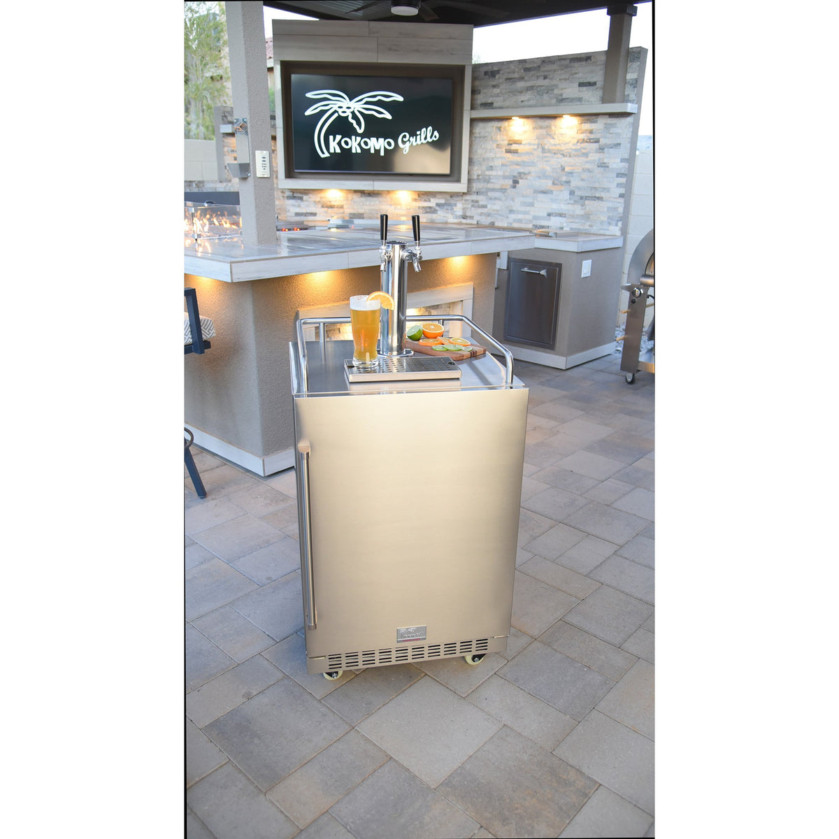 Kokomo 24" luxury kegerator at an outdoor bar