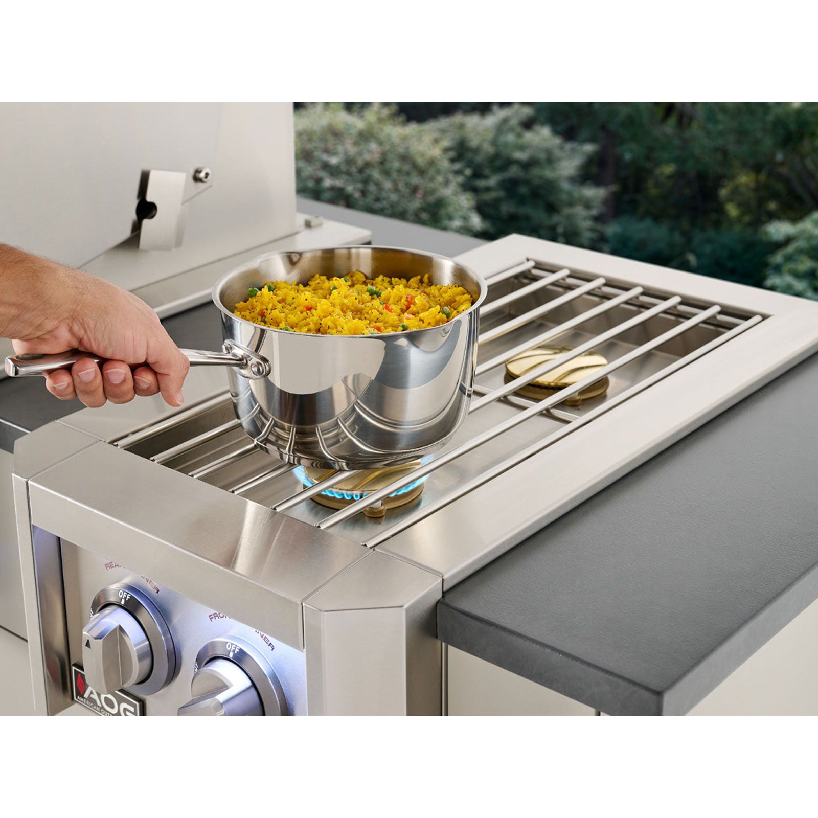 AOG L-Series Double Side Burner with LED Multi-Colors Light Lifestyle