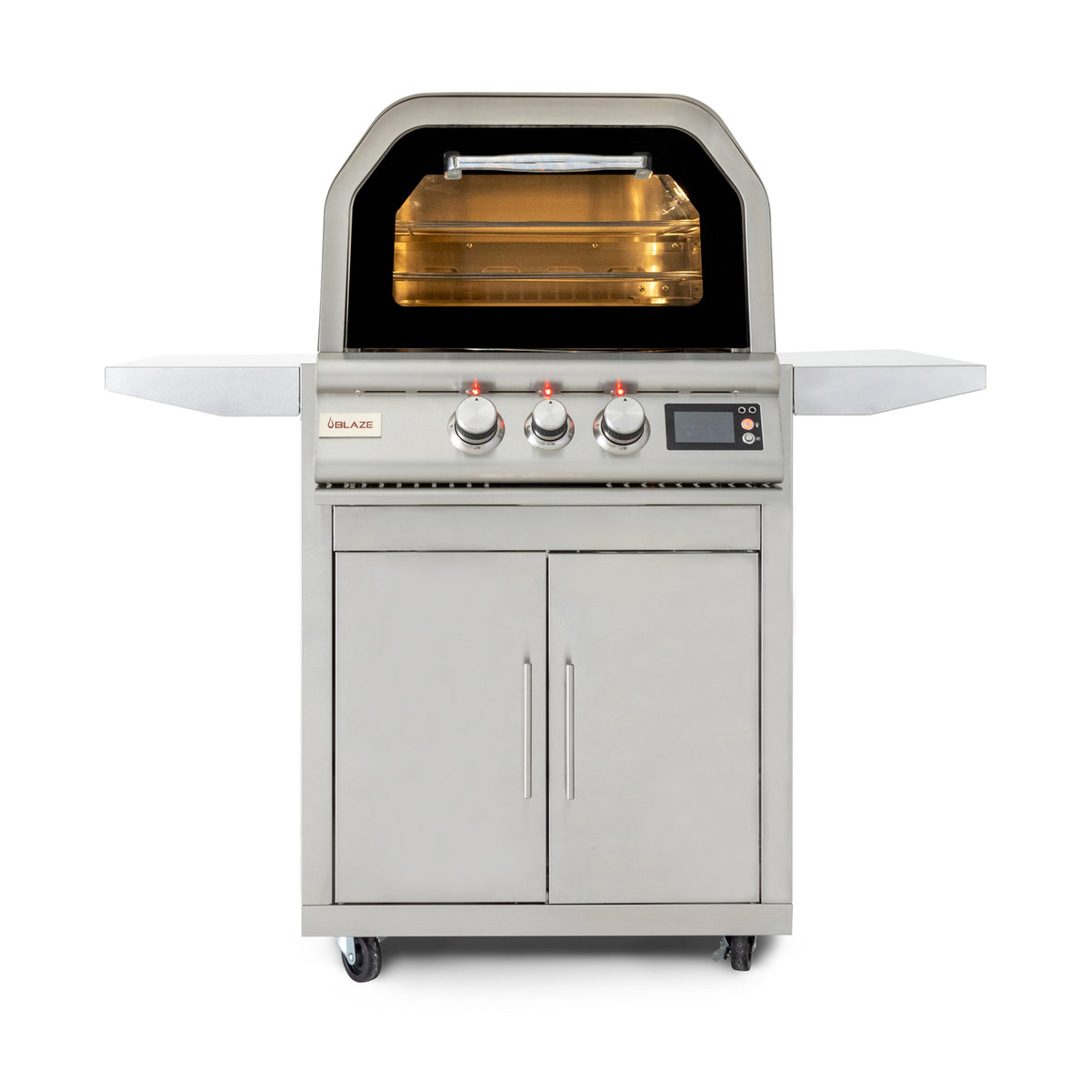 Blaze 26" outdoor oven on cart, front view
