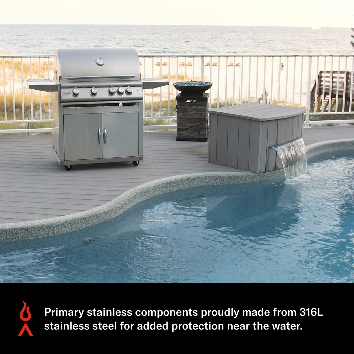 Blaze Marine Grade grill cart doors open