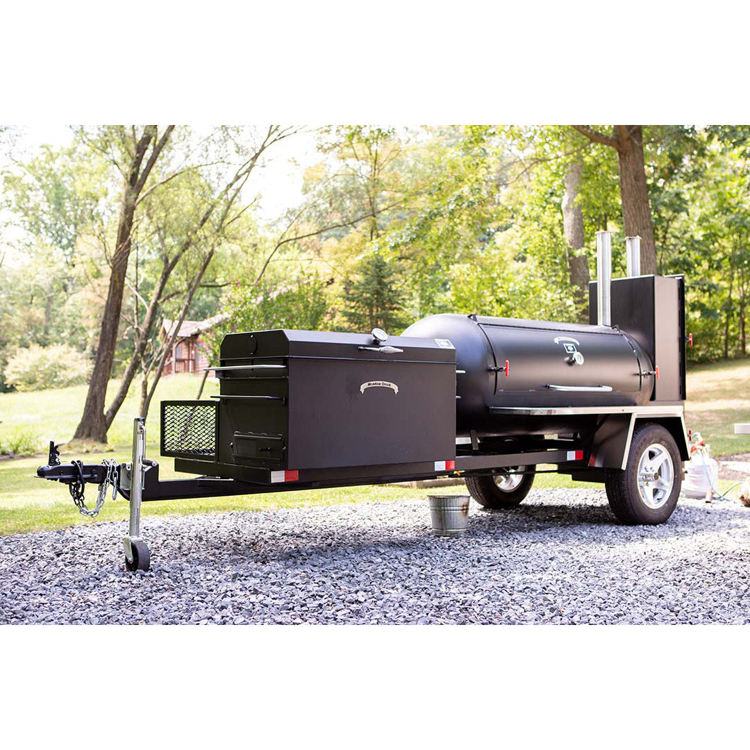 Barbecue Smoker Trailer Spatchcocked Chickens 01