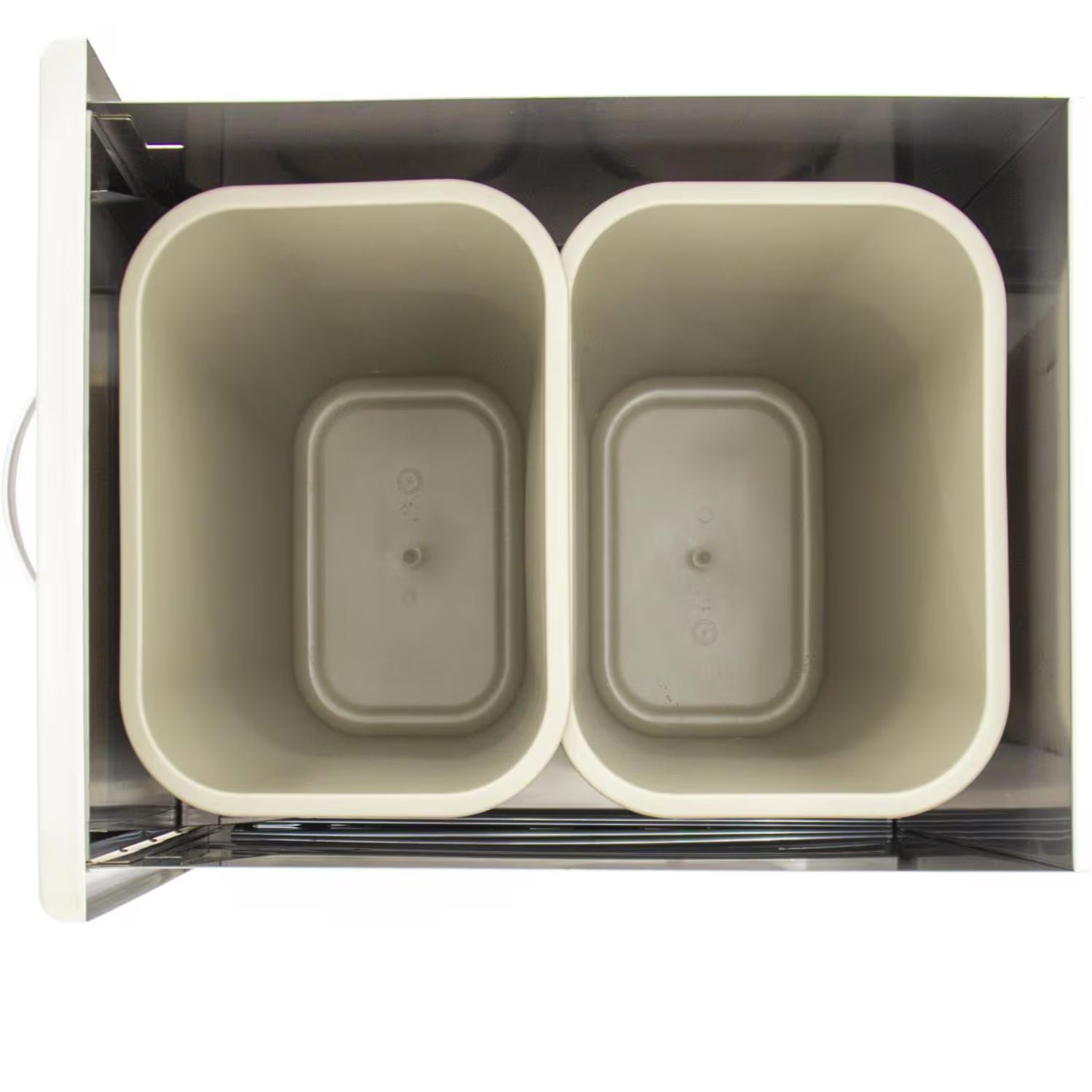 Blaze 20-Inch Roll-Out Stainless Steel Double Trash with Recycling Bin3