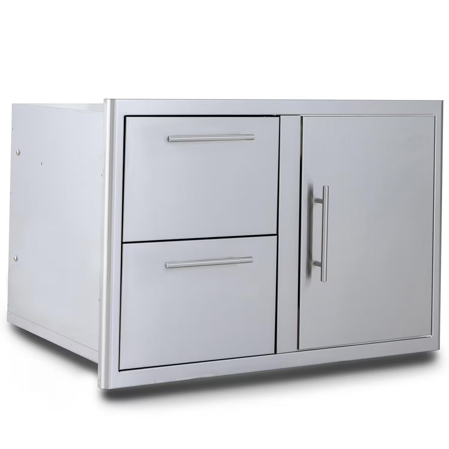 Blaze 32-in Stainless Steel Soft Close Access Door Double Drawer Combo with LED Lighting