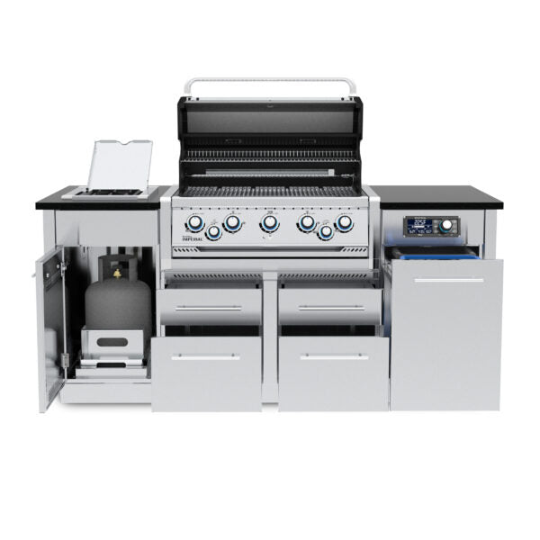 Broil King Imperial QS 590 38 in Island Gas Grill Front Open