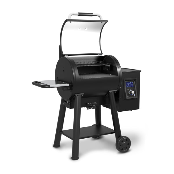 Broil King Regal 400 Pellet Smoker and Grill Front Angle Open