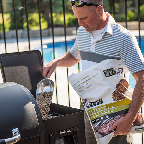 Broil King Regal Pellet Smoker and Grill Life Style pellet fill up