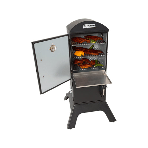 Broil King Vertical Charcoal Cabinet Smoker Open