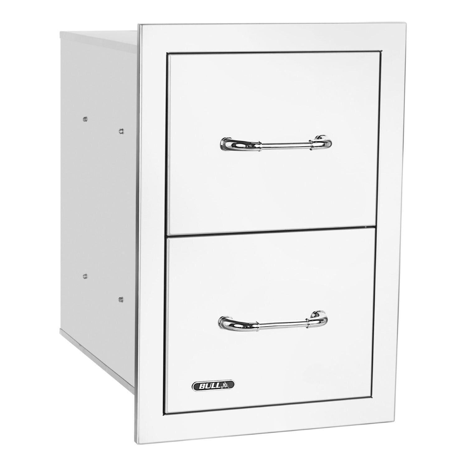 Bull 15-Inch Stainless Steel Double Access Drawer with Reveal4