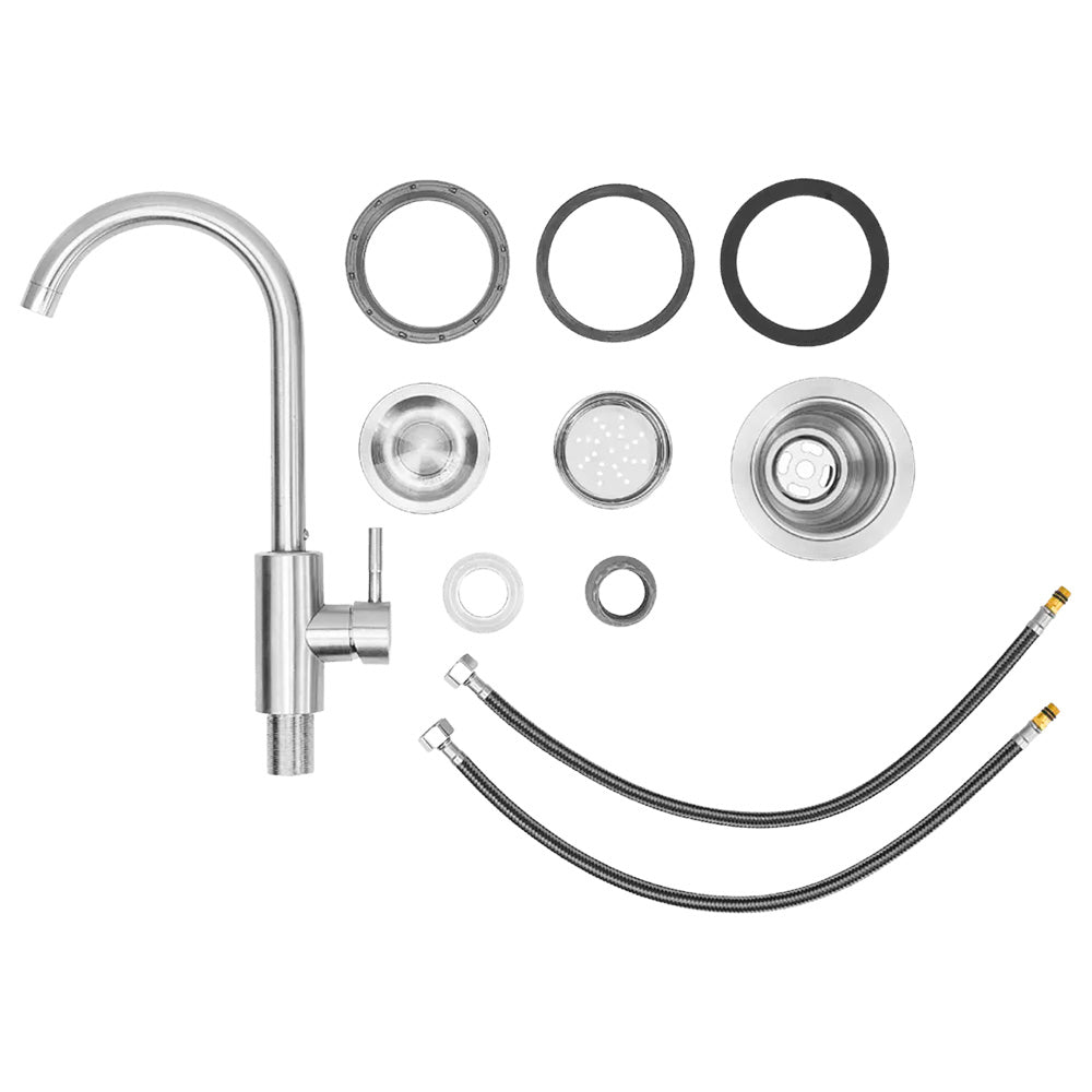 Bull 15-Inch Stainless Steel Sink Faucet All In one Kit - Under Over Mount3