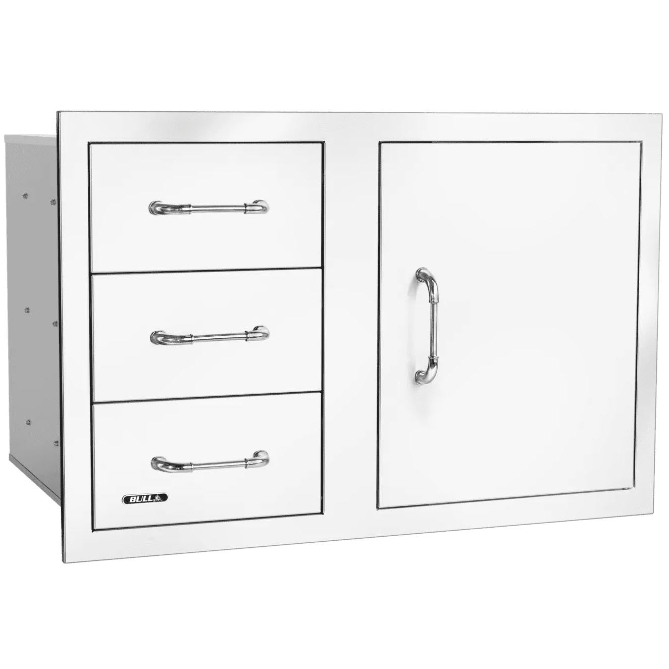 Bull 30-Inch Stainless Steel Access Door Triple Drawer Combo with Paper Towel Holder Reveal2