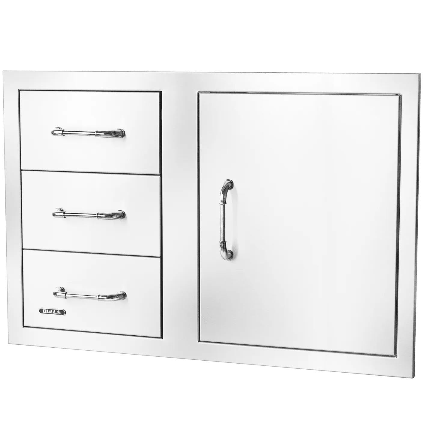 Bull 30-Inch Stainless Steel Access Door Triple Drawer Combo with Paper Towel Holder Reveal4
