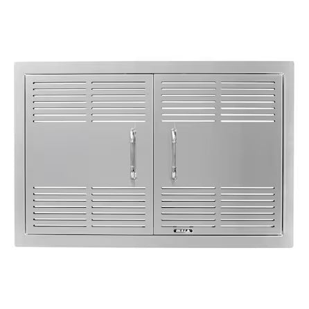 Bull 30-in Dual-Lined Vented Stainless Steel Double Access Doors with Reveal