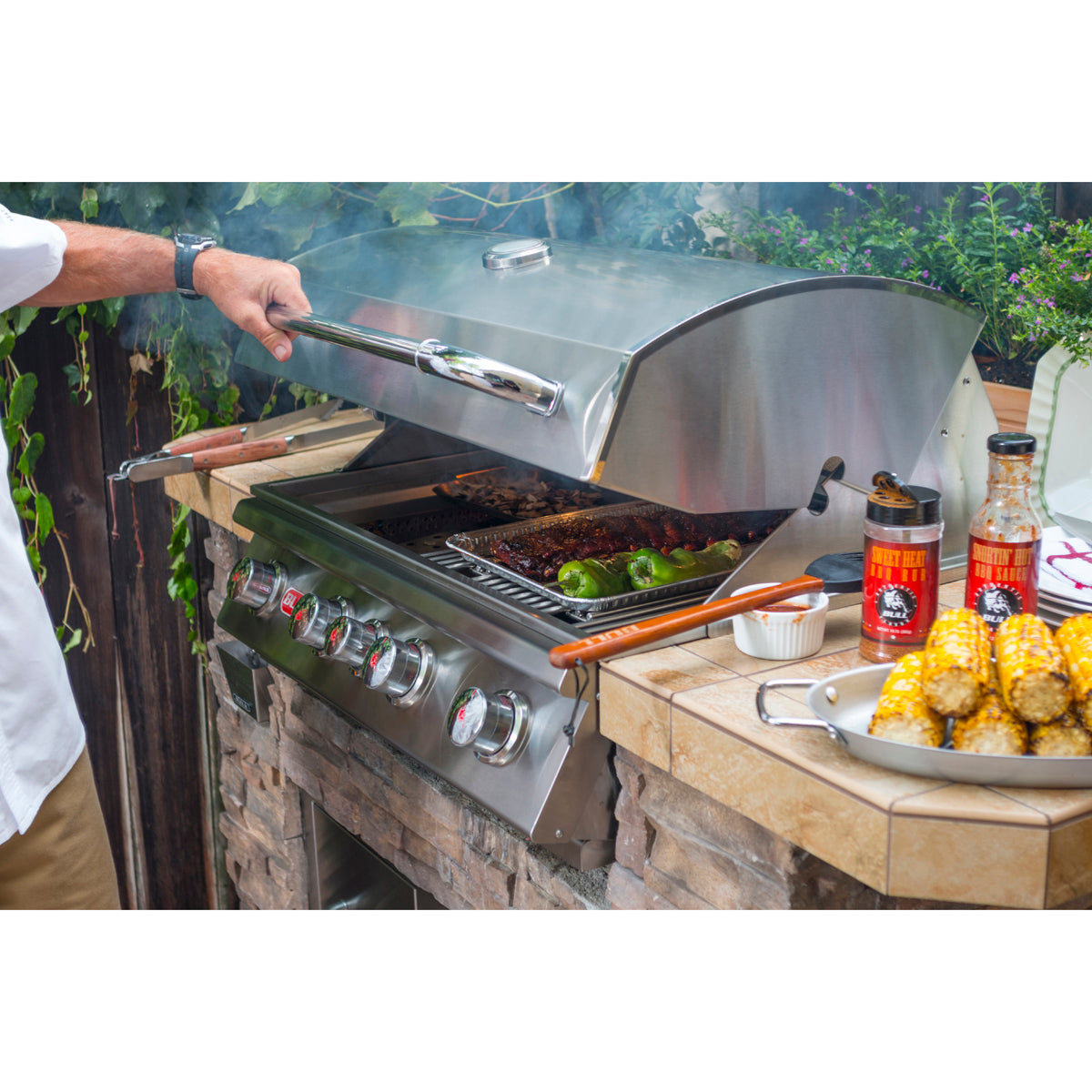 Bull Angus 30 4 Burner Built In Gas Grill Lifestyle 1