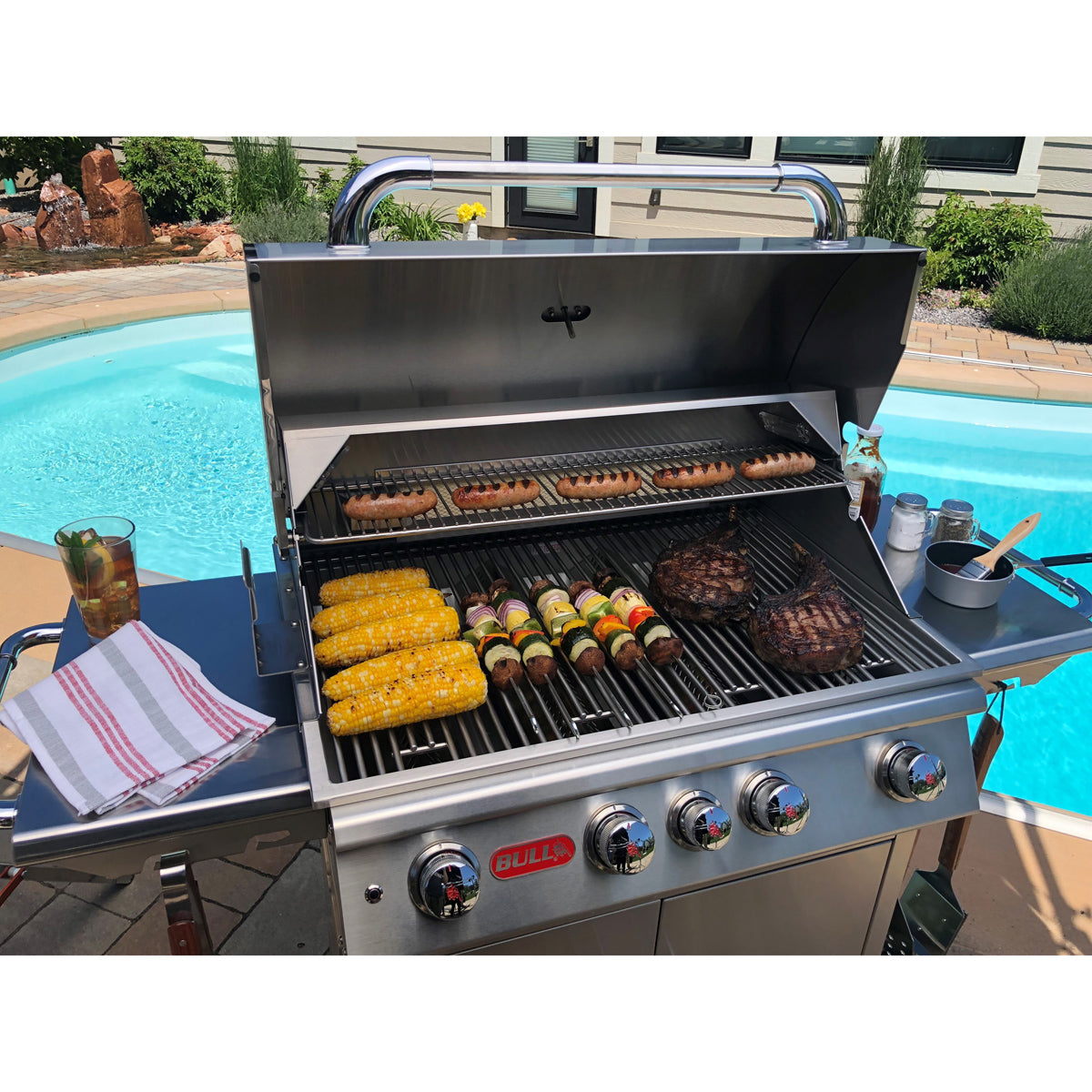 Bull Angus 30 4 Burner Free Standing Gas Grill Lifestyle 2