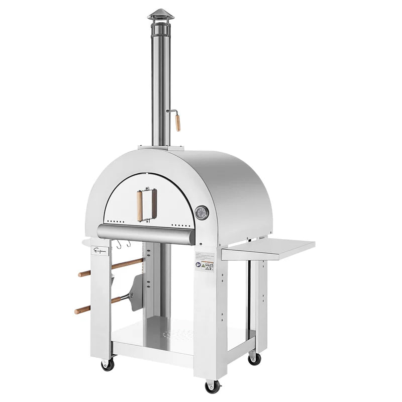 Empava Outdoor Wood Fired Pizza Oven with Side Table PG05 Front Angle Left