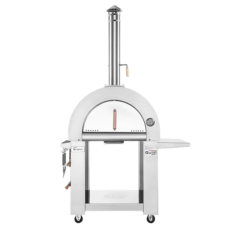 Empava Outdoor Wood Fired Pizza Oven with Side Table PG05 Front Closed