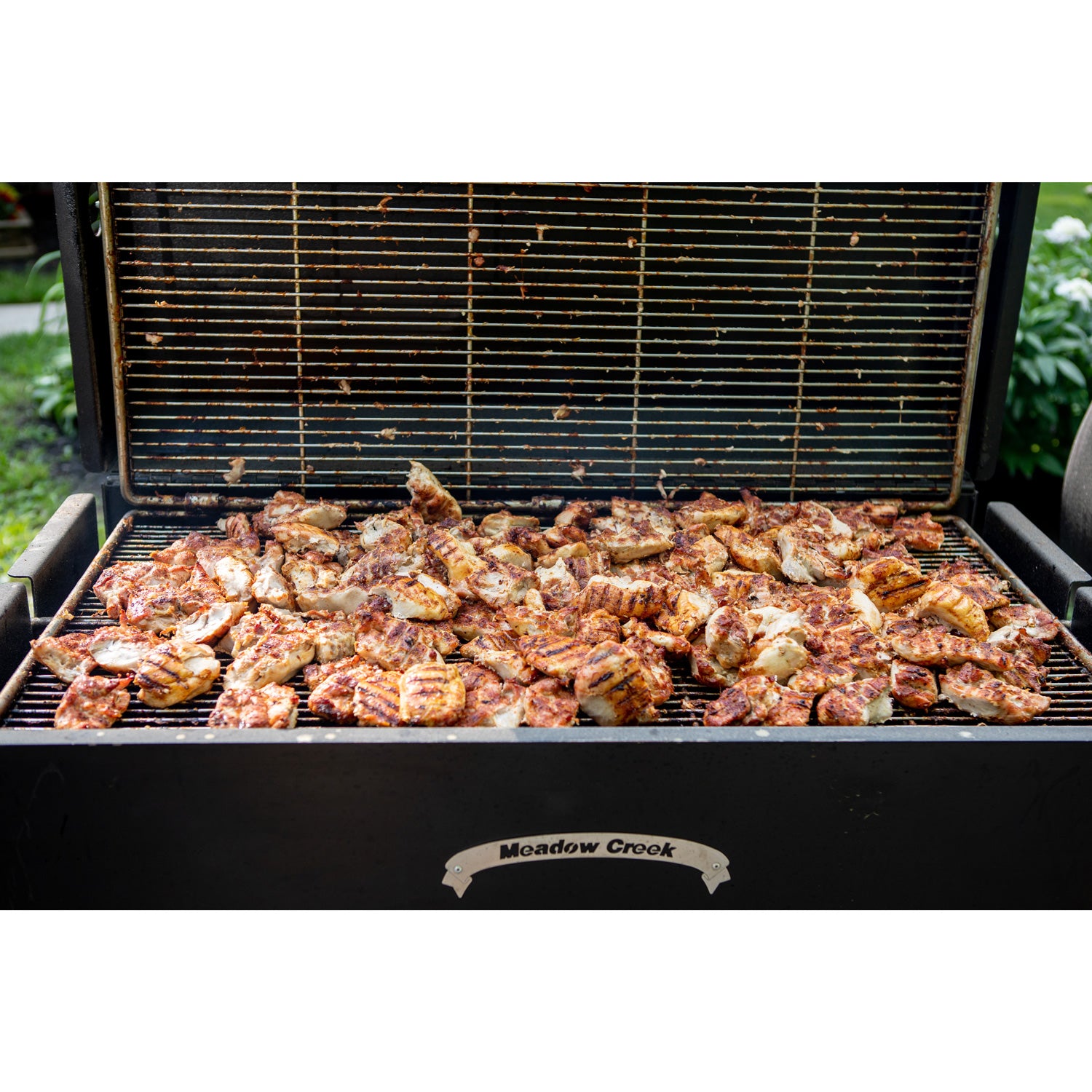 Meadow Creek BBQ42 Charcoal Grill Chicken Cooker with Rotating Grates