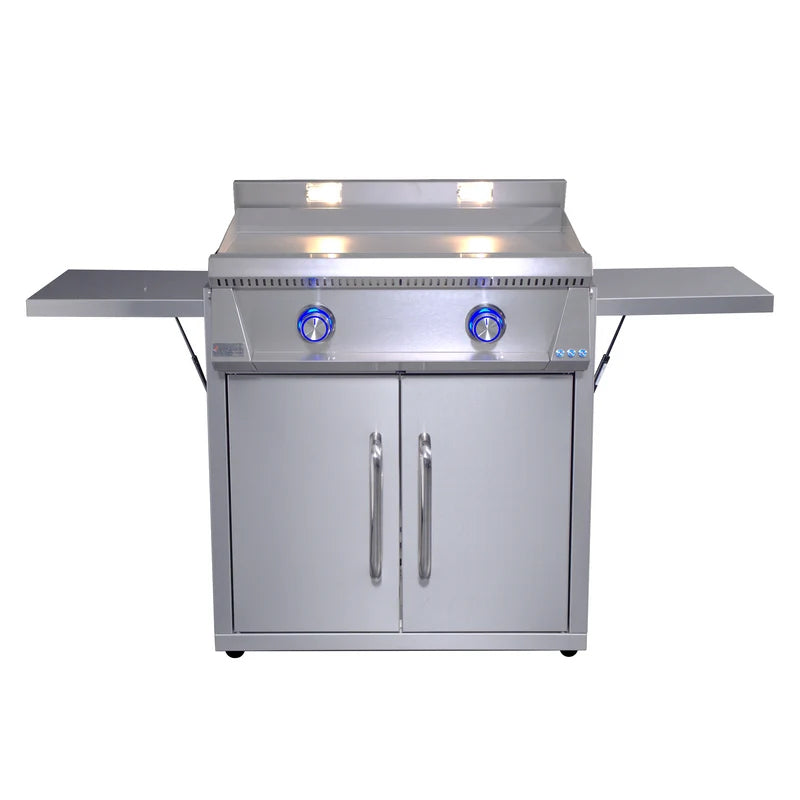 Le Griddle Pro Series 75 30" gas griddle with 3mm plate on freestanding cart – front