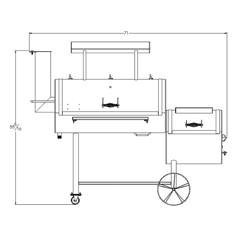 Old Country BBQ Pits Brazos DLX Offset Charcoal Smoker - Specifications - 4