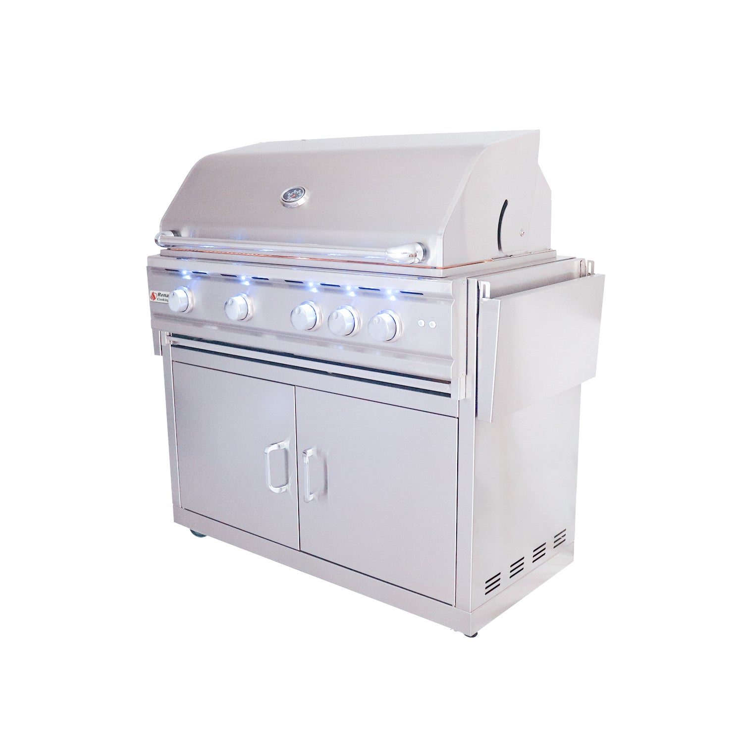 RCS Cutlass Pro 38 in Gas Grill Front Left Angle Closed with Cart