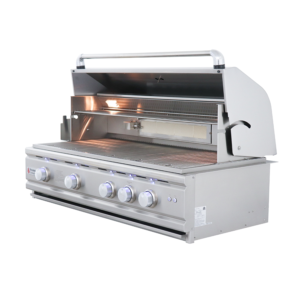 RCS Cutlass Pro 42 in Built In Gas Grill Front Left Angle open