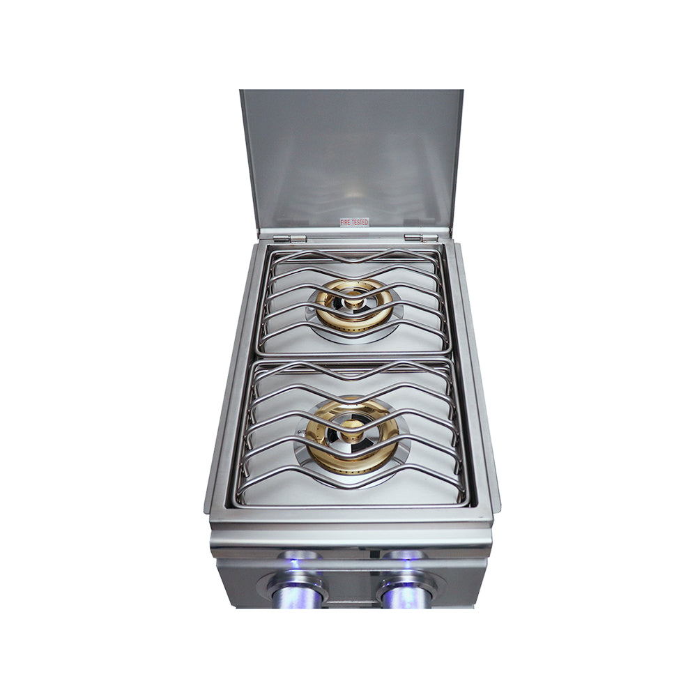 RCS Cutlass Pro Slide In Double Side Burner over head