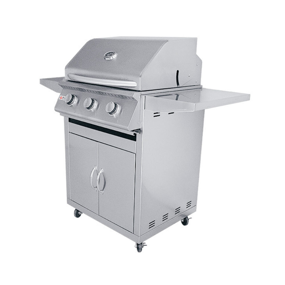 RCS Premier 26 in Gas Grill Front Angle Closed with cart