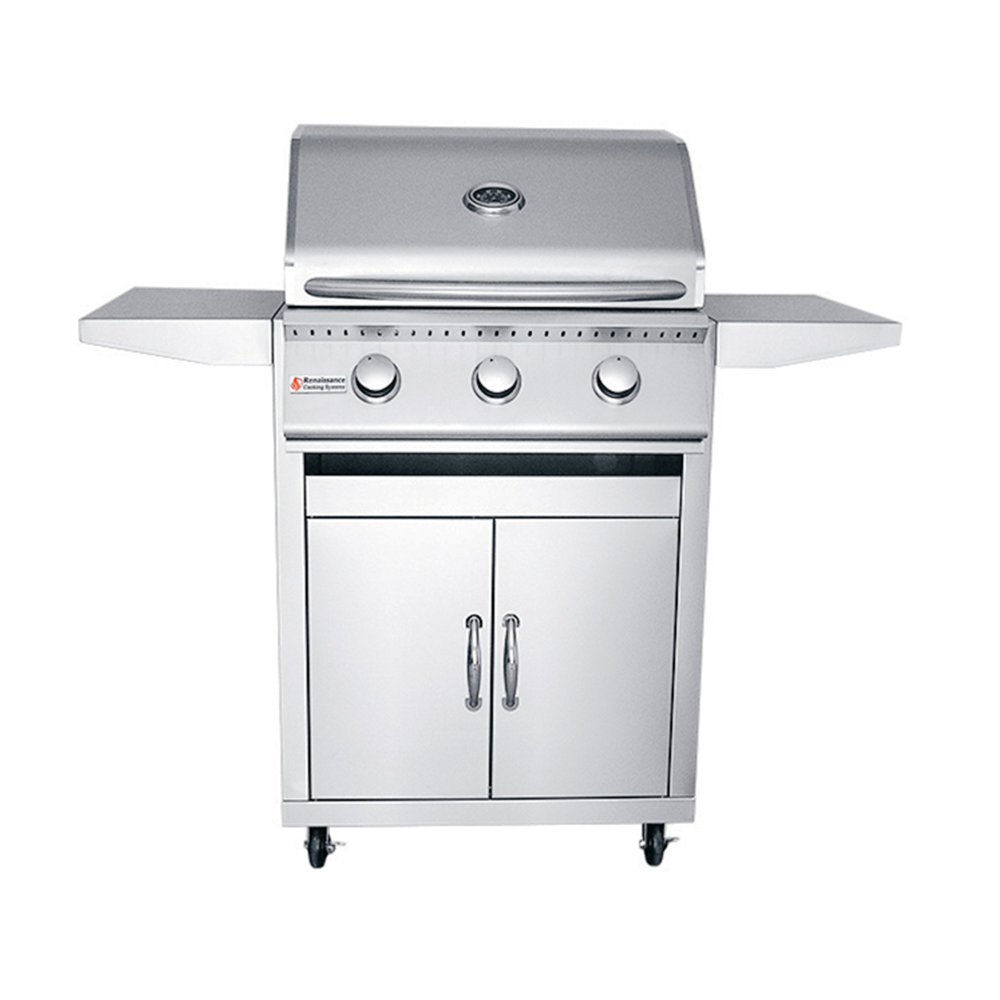 RCS Premier 26 in Gas Grill Front Closed with cart