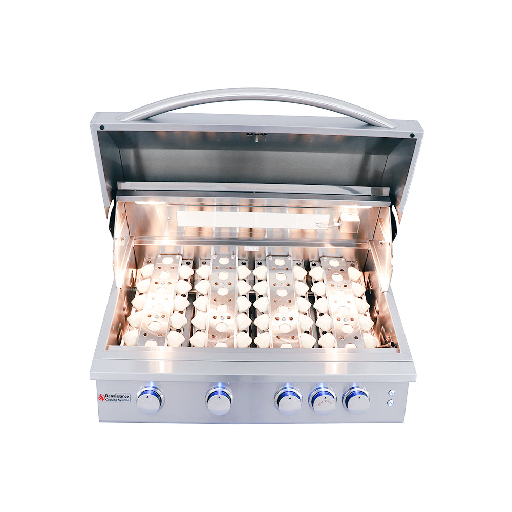 RCS Premier 32 in Built In Gas Grill Front Overhead