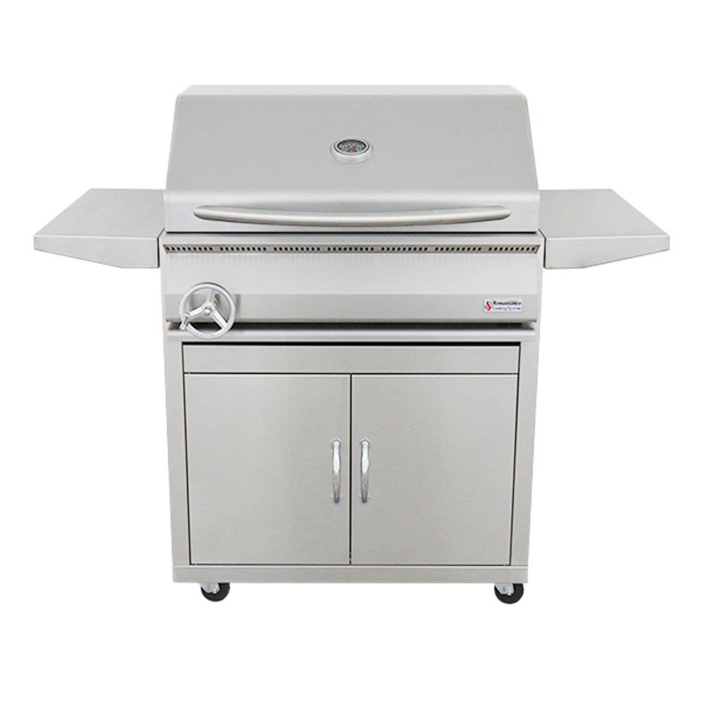 RCS Premier 32 in Charcoal Grill with cart front closed