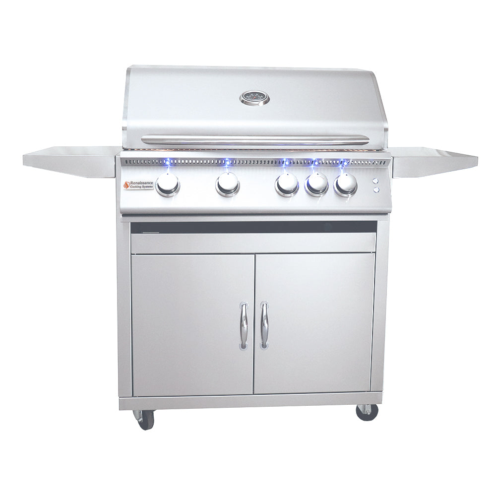 RCS Premier 32 in Gas Grill with cart front closed