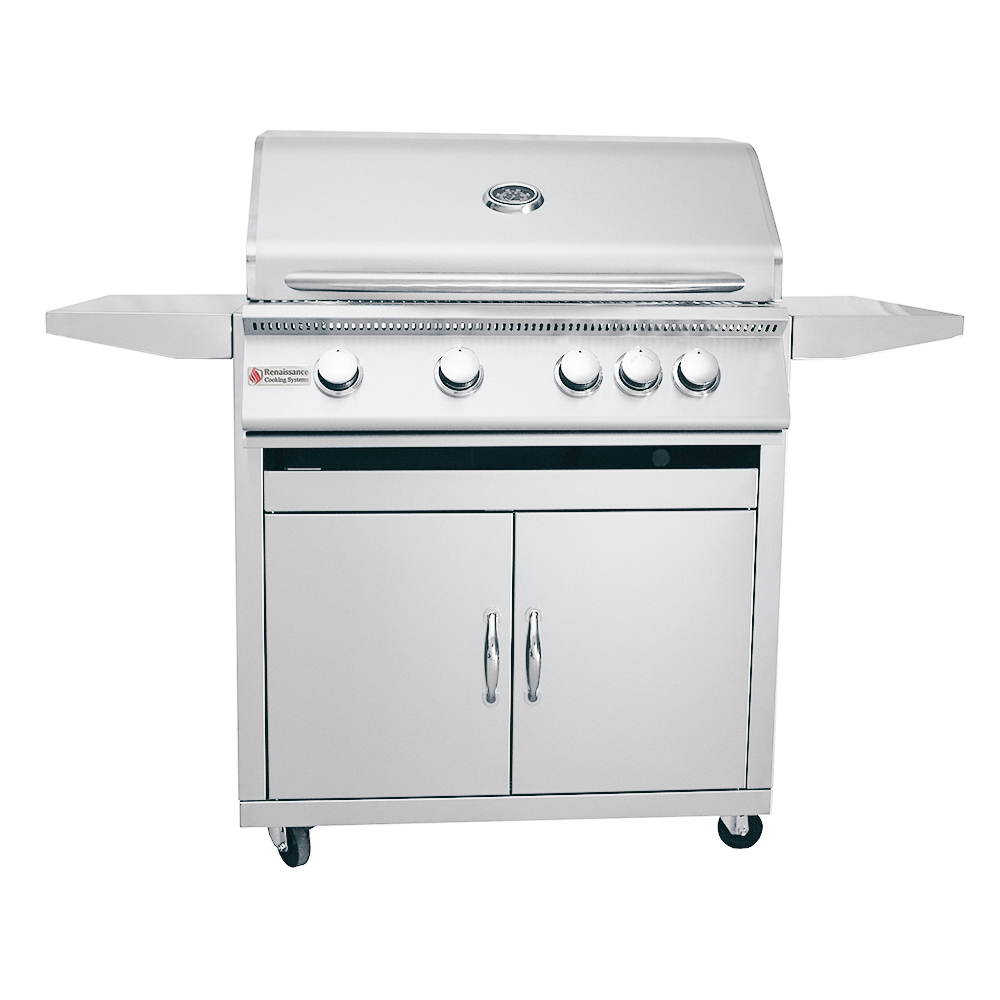 RCS Premier 32 in Gas Grill with cart front closed no lights