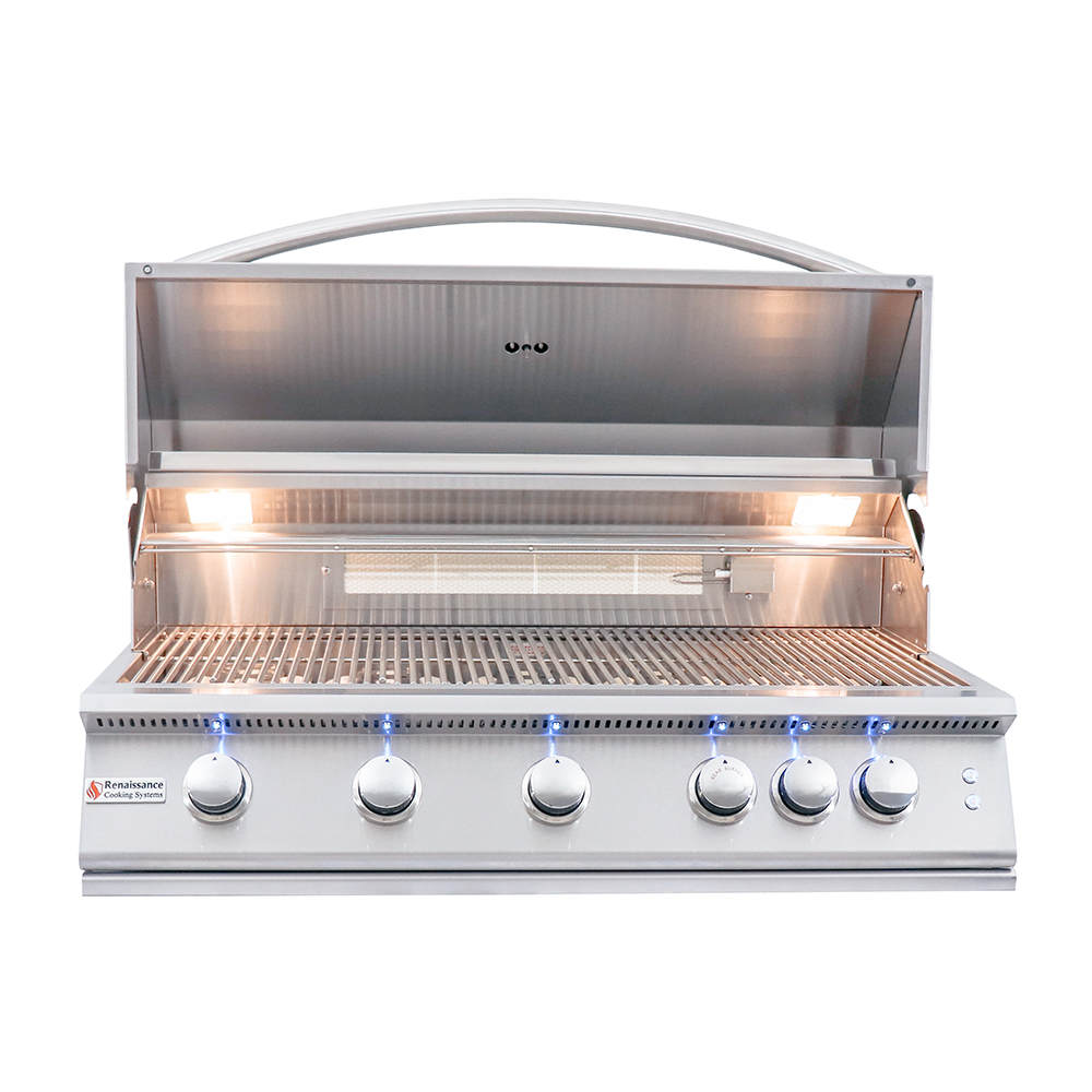 RCS Premier 40 in Built In Gas Grill Front Open