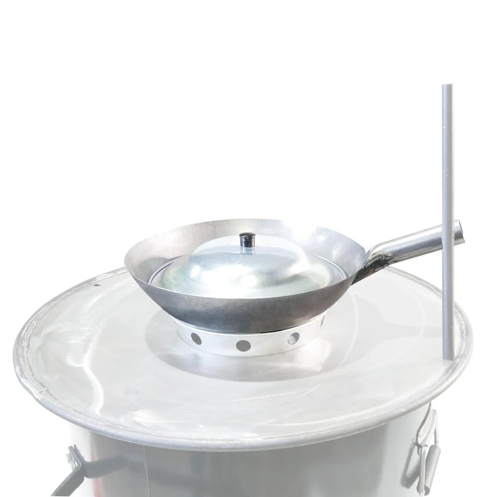 Tribal Fire Grill Wok with Lid on Grill