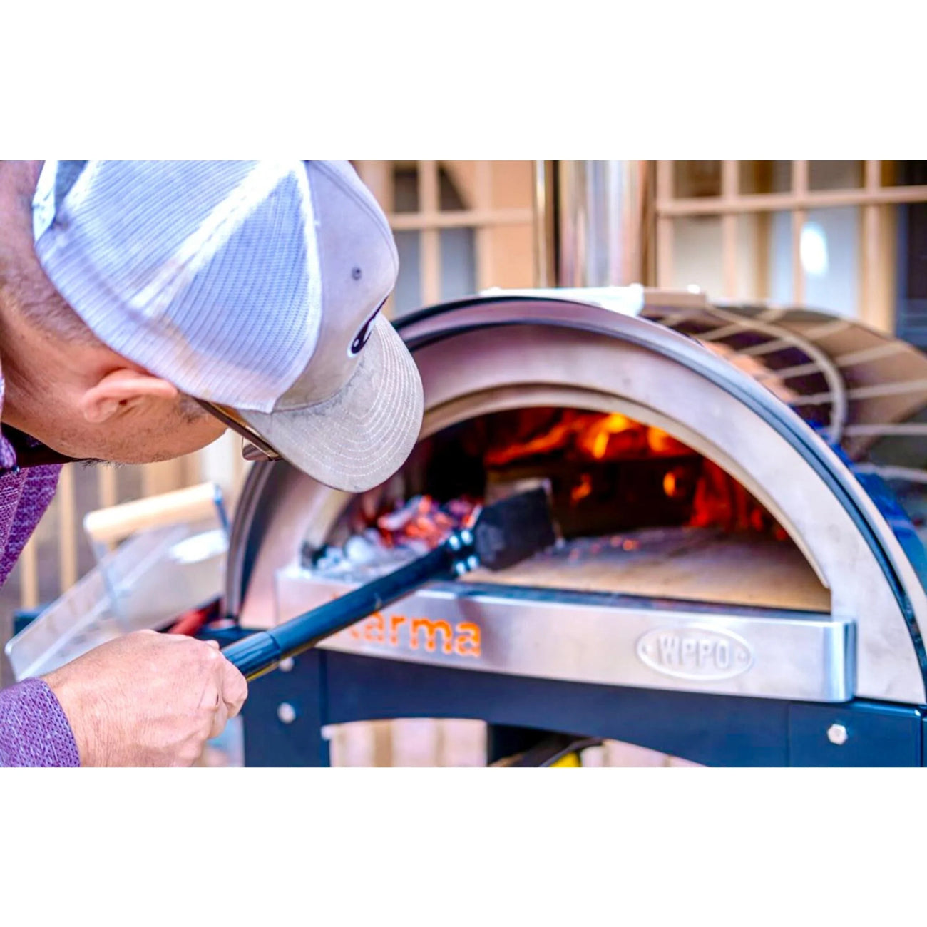 WPPO Coal Rake for Wood-Fired Pizza Oven lifestyle