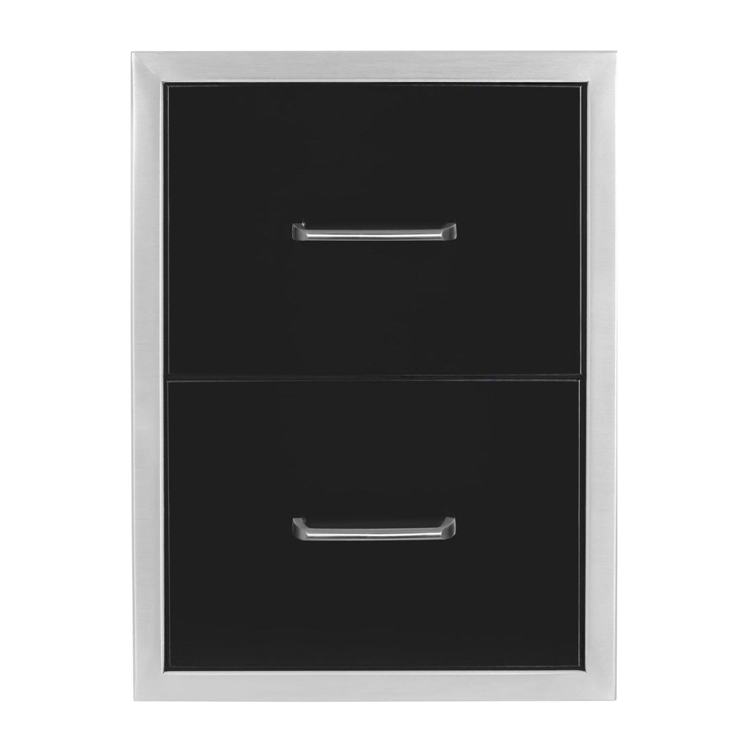 Wildfire 16 X 22 Black 304 SS Double Access Drawer