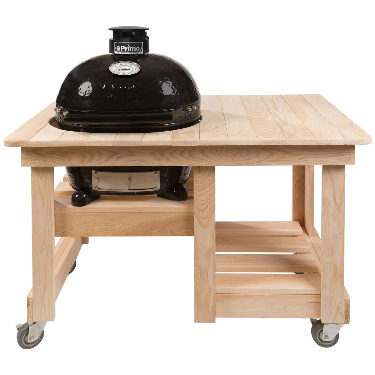 Primo handmade cypress countertop table with grill opening